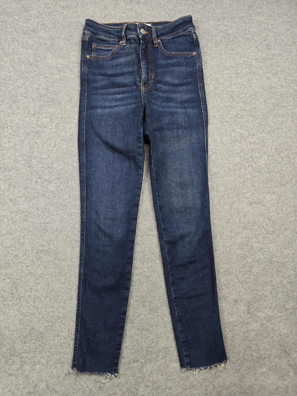 We The Free Jeans Womens 27 Blue Skinny Distressed Raw Hem 28 Inseam